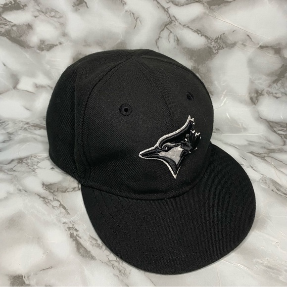 Toronto Blue Jays Hat Cap Fitted Boys 6 3/8 Black MLB Baseball New Era Kids - Picture 1 of 8